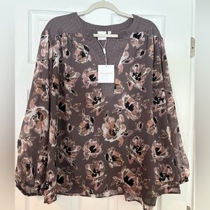 Zac & Rachel Floral Blouse NWT